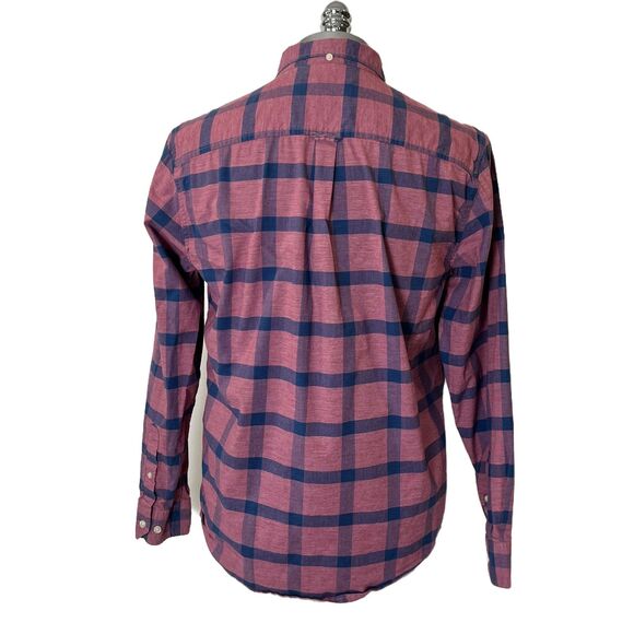 Ben Sherman Pink Blue Plaid Men's Casual Shirt Button Front Large - Picture 3 of 8